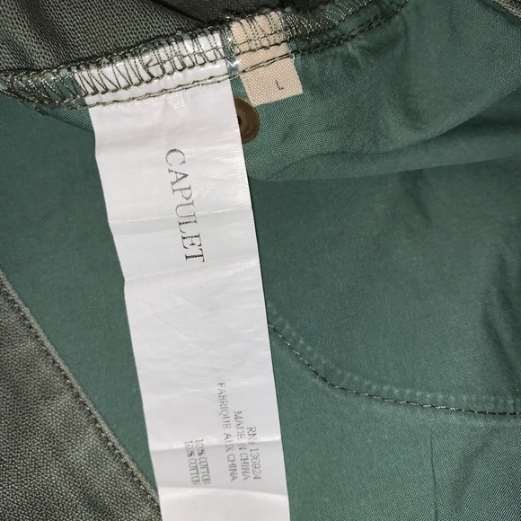 Capulet Green Beaded Distressed Denim Shorts - Picture 5 of 8